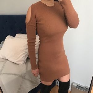 NWOT HONEY PUNCH brown knitted dress